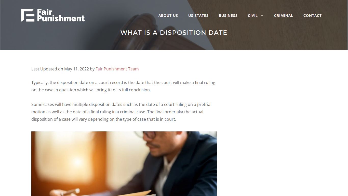 What Is A Disposition Date - Fair Punishment