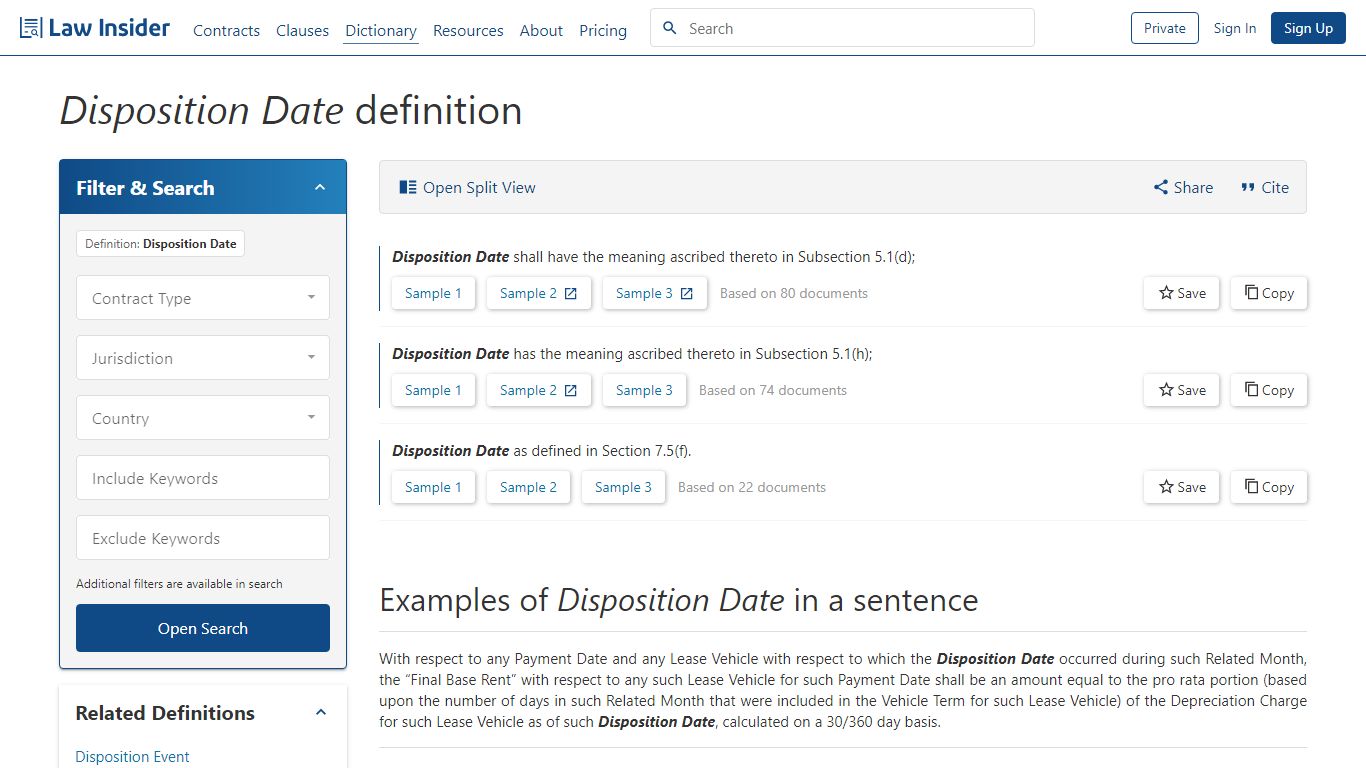 Disposition Date Definition: 431 Samples | Law Insider